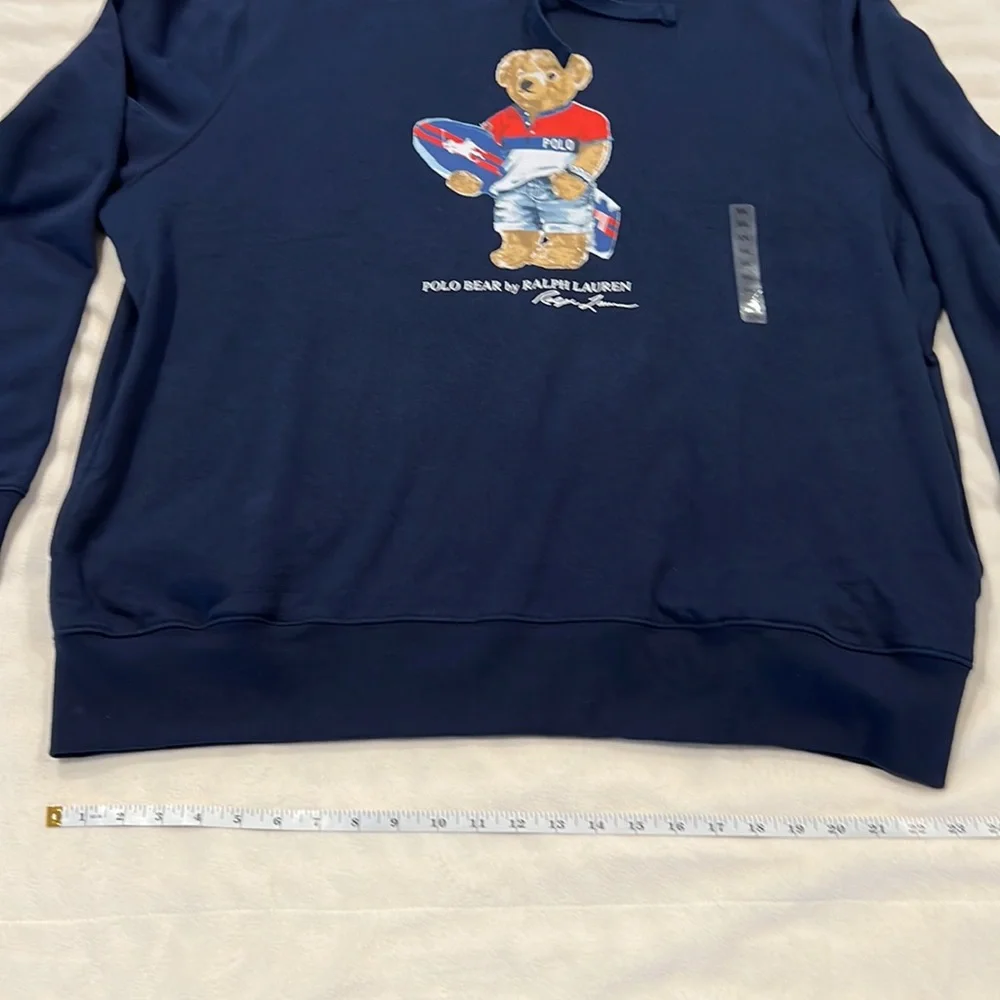 🎉Host Pick🎉Polo Ralph Lauren Navy Men’s Polo Bear Surf Board Hoodie Size XXL - Picture 9 of 12